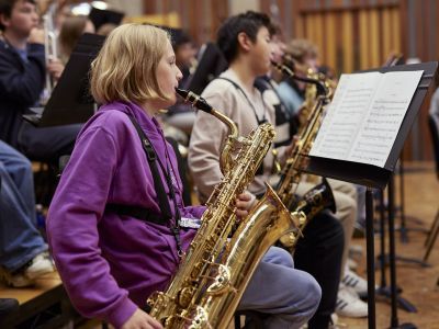 Junior Guildhall saxophonists